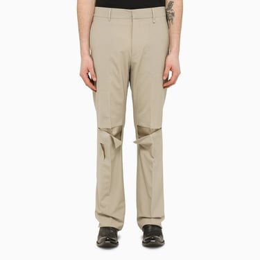 Givenchy Stone Tailored Trousers With Wear Men