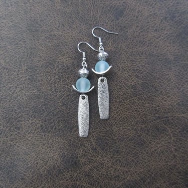 Ice blue mid century modern earrings 