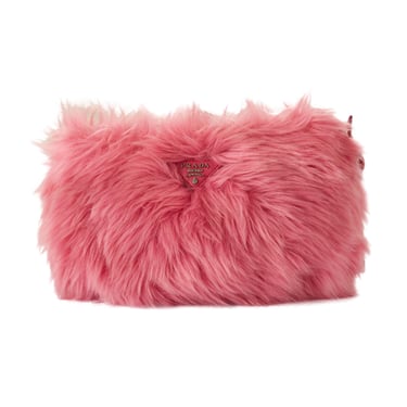 Prada Pink Fuzzy Wristlet