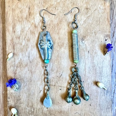 Mismatched Silver Earrings Festival Jewelry One of a Kind Gifts 