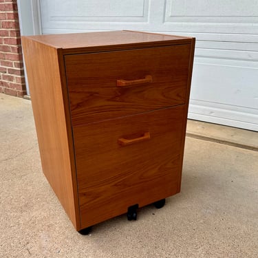 Teak File Cabinet Printer Stand Nightstand Danish Modern Mid Century Modern - Free Shipping 