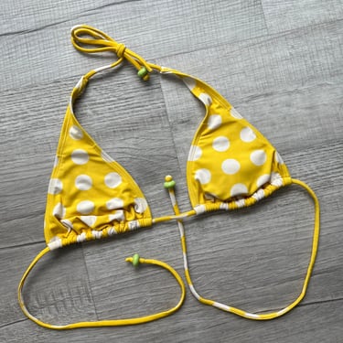 Vintage Yellow Polka Dot Bikini Top