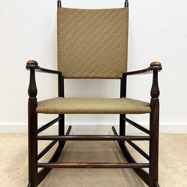 vintage Shaker style rocker woven seat rocking chair 