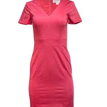 Hugo Boss - Coral Pink Cotton Sheath Dress Sz 0