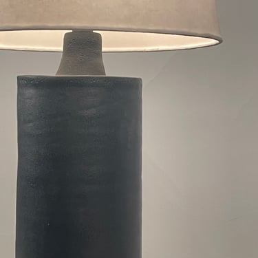 Matte Black 'Rouleau' Ceramic Table Lamp by Design Frères