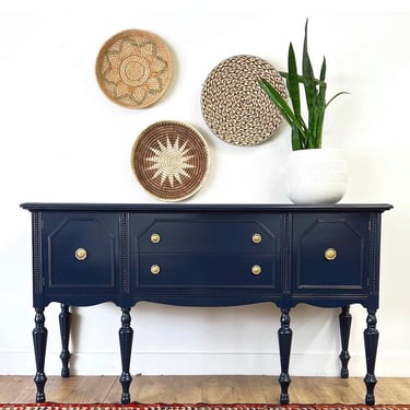 CUSTOMIZABLE- Navy Blue Vintage Buffet - pick color! 