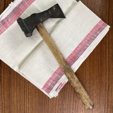 Cast iron meat tenderizer and hatchet - antique kitchen utensil 