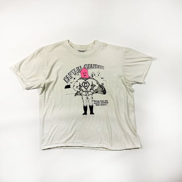 1990s Captian Condom Novelty T Shirt / 5050 / Oneita Tag / XL / Made in USA / Sex Jokes / Humor / White T Shirt / Single Stitch / Safe Sex 
