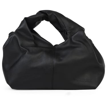 Jw Anderson Black Leather Hobo Twister Bag Woman