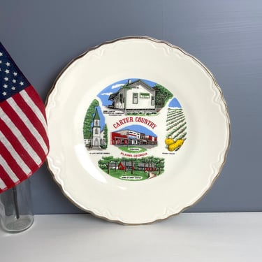 Carter Country - Plains, Georgia - political souvenir plate - 1970s vintage 