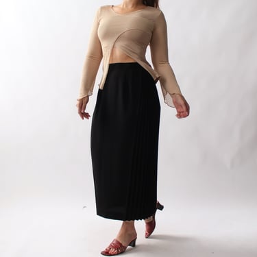 Vintage Sleek Pleated Skirt - W28