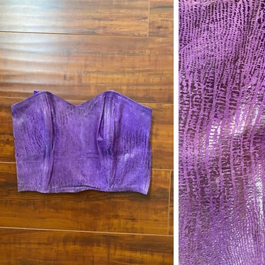 Vintage 1980’s Purple Leather Crop Top 