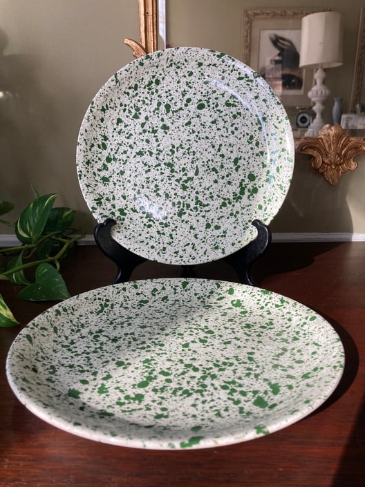 Paden City Pottery Confetti Dinner Plates Set of Two 