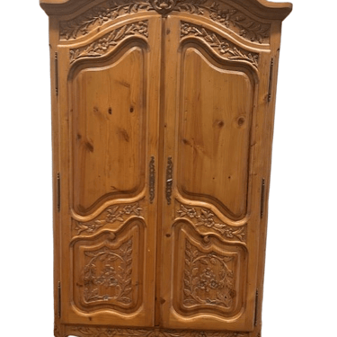 French Carved Pine Armoire Cabinet MHB228-7