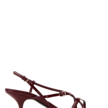 Miu Miu Women Tyrian Purple Leather Sandals