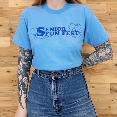 80's Vintage Soft Retro Senior Fun Fest Tee Shirt T-Shirt 