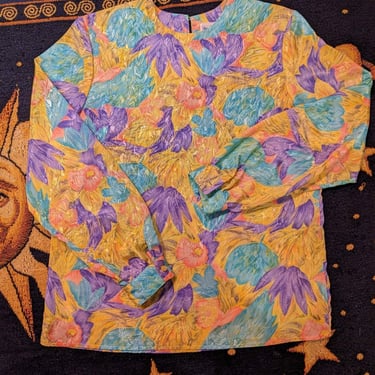 Lovely vintage 80s floral blouse by Bedford Fair 