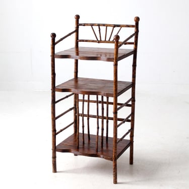 antique bamboo etagere shelf stand 