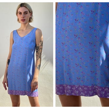 Y2K Mini Dress / Purple Nineties Mini Babydoll Dress / Nineties Grunge Era / Y2K Mini Dress / 90's Dress / Rayon Patchwork Mini Dress 