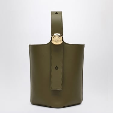 Loewe Olive Green Calfskin Pebble Bucket Small Bag Women