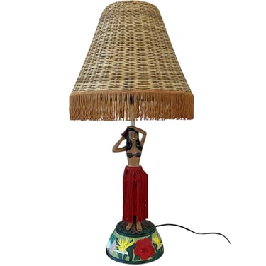 Vintage 1990s Dancing Hula Girl Lamp 