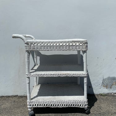 Bar Cart Bamboo Rattan Wicker Bohemian Boho Chic Tea Mid Century Vintage Serving Server Storage Retro Table Portable Liquor Wine Spirits 