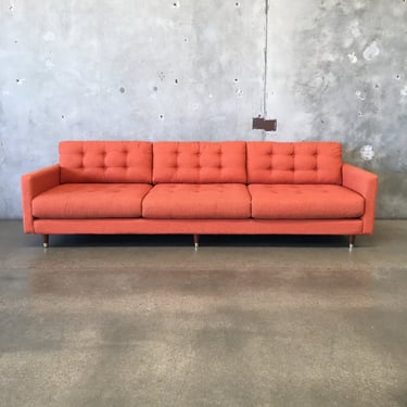 Vintage Mid Century Modern Orange Sofa