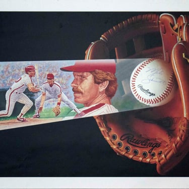 Mike Schmidt Signed Rawlings Vintage Poster 1991 