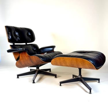 3rd Generation Eames Lounge Chair & Ottoman – Rosewood & Original Black Leather