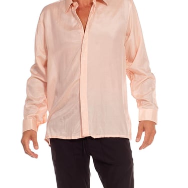 1990S Bocci Blush Pink Silk Dead Stock Shirt Nwt 
