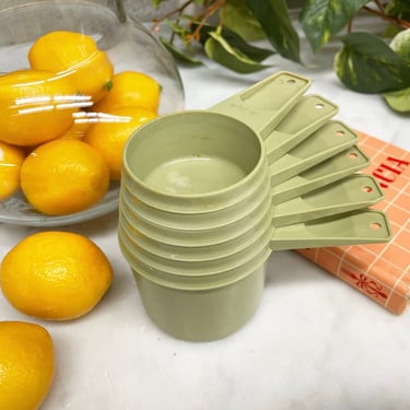 Vintage Tupperware, 70S Home Decor, Plastic Orange Measuring Cups