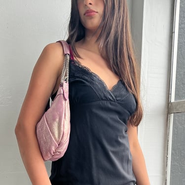 Pink Metallic Leather Hobo