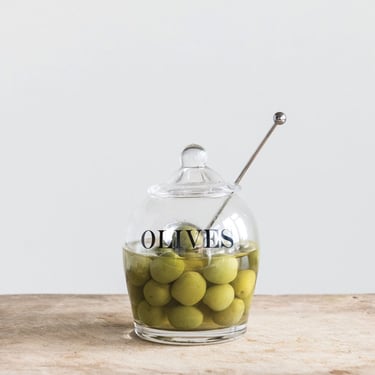 Olive Jar w/ Slotted Spoon