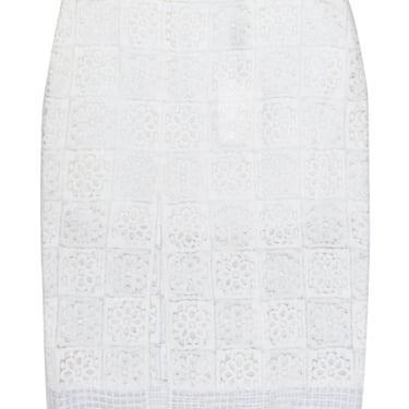 Alexie - White Lace Slit Front Skirt Sz M