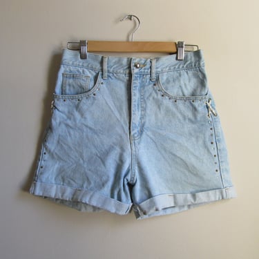 90s Embellished High Waist Denim Shorts M 29 Waist 