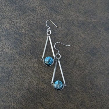Pendulum blue jasper earrings 
