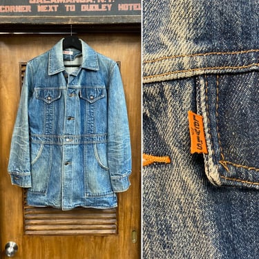 Vintage 1970’s Levi’s Orange Tag Denim “Bush Jean” Hippie Rocker 3/4 Jacket, 70’s Jean Jacket, Vintage Clothing 