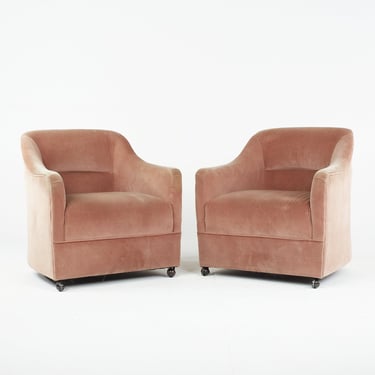 Ward Bennett Mid Century Barrel Lounge Chairs - Pair - mcm 