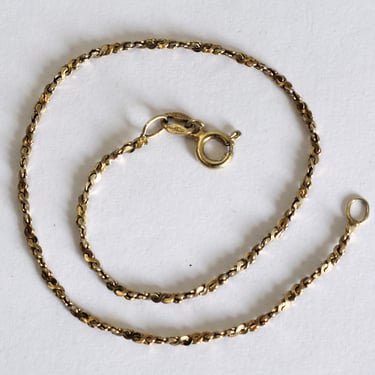 90's Italy sterling vermeil serpentine bracelet, dainty gilded HCT 925 silver boho anklet 
