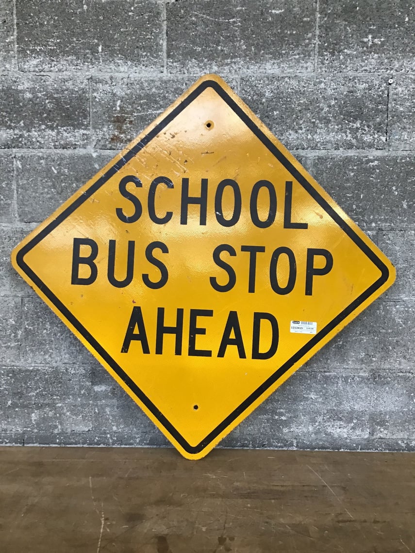 Reflective Bus Stop Sign (Seattle) | Second Use | Seattle and Tacoma, WA
