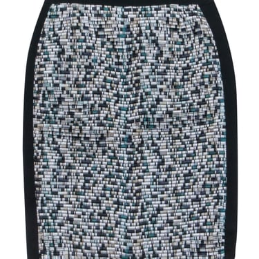 Hugo Boss - Black Pencil Skirt w/ Metallic Pattern Sz 2