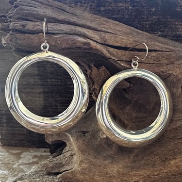 SILVER BUBBLES Sterling Silver Large Statement Earrings | Handcrafted Mexican Jewelry | Made in Taxco, Mexico Frida Kahlo Style, Folk Boho 
