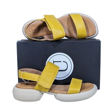 UnLace - Yellow & Cream Strappy Sandals Sz 10