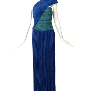 MARY MCFADDEN- 1980s Plisse' Pleat Evening Gown, Size 8