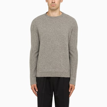 Zegna Grey Wool Crew-Neck Sweater Men