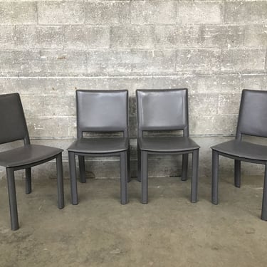 Four Designer Leather Dining Chairs (Seattle)