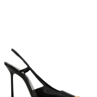 Saint Laurent Woman Black Leather Jeanne Pumps