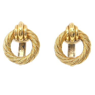 Christian Dior Button Earrings Clip-On Gold