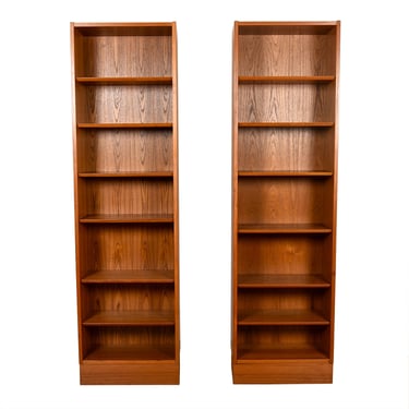 The Tall Slim-Jim 22″ Danish Modern Teak Adjustable Bookcases