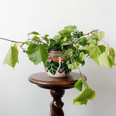 antique société céramique maestricht vase with floral frog top